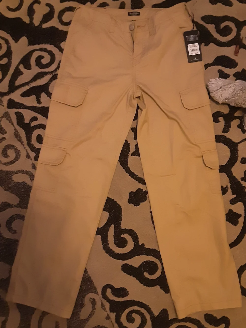 True Religion Tan Cargo Pants with Multiple Utility Pockets